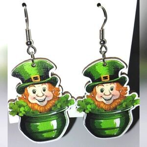 Super cute St Patrick's lucky green earrings